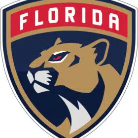 Florida Panthers Logo Leaping Panther Image Professional Ice Hockey Team Miami Metropolitan Area Atlantic Division Eastern Conference Amerant Bank Arena NHL Sports vinyl sticker