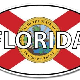 Florida State Oval Flag Wall Window Car Vinyl Sticker Decal
