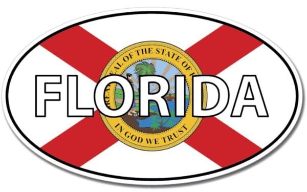 Florida State Oval Flag Wall Window Car Vinyl Sticker Decal