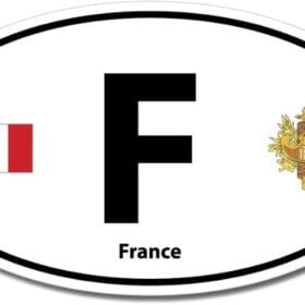 France F Euro Color Oval Black Wall Window Car Sticker Decal