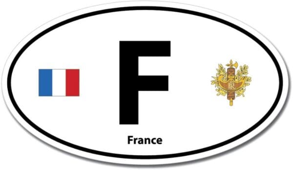 France F Euro Color Oval Black Wall Window Car Sticker Decal