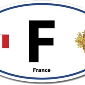 France F Euro Color Oval Blue Wall Window Car Sticker Decal
