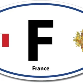 France F Euro Color Oval Blue Wall Window Car Sticker Decal