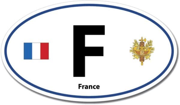 France F Euro Color Oval Blue Wall Window Car Sticker Decal