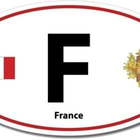 France F Euro Color Oval Red Wall Window Car Sticker Decal