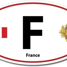 France F Euro Color Oval Red Wall Window Car Sticker Decal