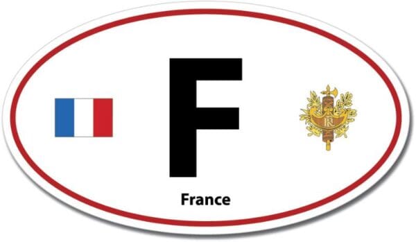 France F Euro Color Oval Red Wall Window Car Sticker Decal