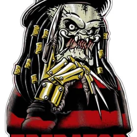 Fredator - Predator And Freddy Krueger In One Shot Horror Fun Art vinyl sticker