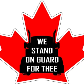 Freedom Convoy We Stand On Guard For Thee Canada Support Truckers vinyl sticker
