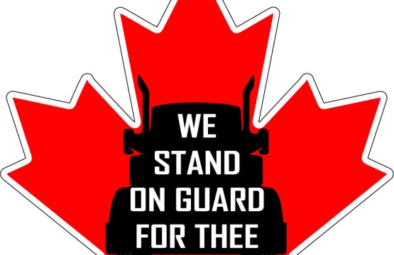 Freedom Convoy We Stand On Guard For Thee Canada Support Truckers vinyl sticker
