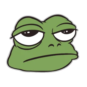 Pepe The Frog Meme Bored Green Face Design Sad Sarcastic Art Unhappy Expression Cute Cartoon Image vinyl sticker
