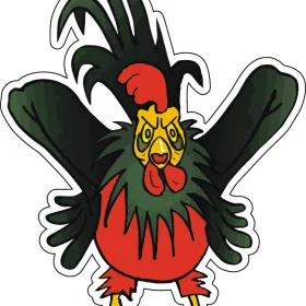Funny-Cartoon-Angree-Rooster-Vinyl-Sticker