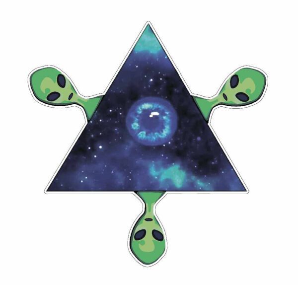 Funny Green Martians vinyl sticker