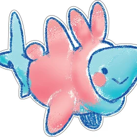 Cute Kids Funny Shark Easter Bunny Outfit Vinyl Sticker