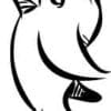 Funny Bird Looking Upwards Cut Out Vinyl Decal