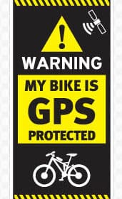 GPS Protected Prevention Bike Sign Printed Vinyl Sticker