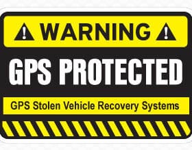 GPS Protected Prevention Sign Printed Vinyl Sticker