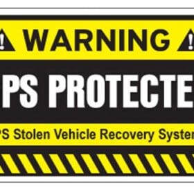 GPS Protected Vehicle Warning sign Printed Vinyl Sticker