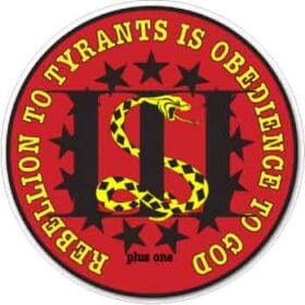 Gadsden Snake Three Percent Plus ONE Vinyl Sticker
