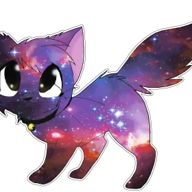 Galaxy Cat Funny Cute Kitten vinyl sticker