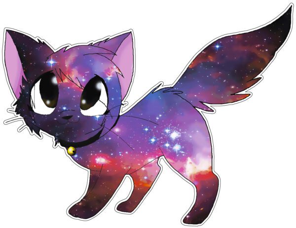 Galaxy Cat Funny Cute Kitten vinyl sticker