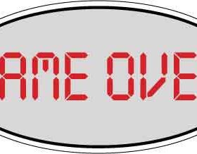 Game Over Oval vinyl sticker