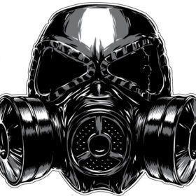 Gas Mask Shield vinyl sticker