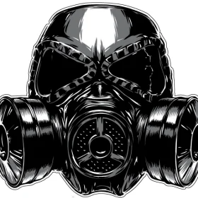 Gas Mask Shield vinyl sticker