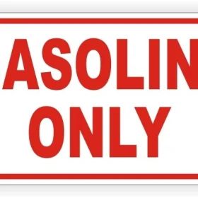 Gasoline Only Fuel Gas Door Label Automotive Warning Fuel Type Indicator High-Performance Vehicle Safety Engine Protection vinyl sticker / printed vinyl decal