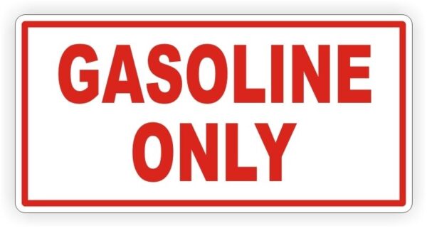 Gasoline Only Fuel Gas Door Label Automotive Warning Fuel Type Indicator High-Performance Vehicle Safety Engine Protection vinyl sticker / printed vinyl decal