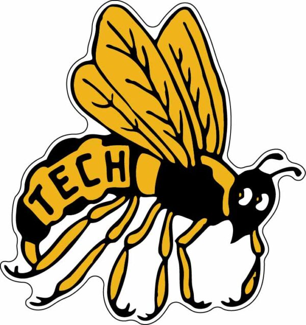 Georgia Tech Yellow 4 NCAA Logo vinyl sticker