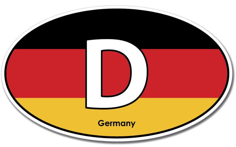 Germany Oval Euro Flag Wall Window Car Vinyl Sticker Decal