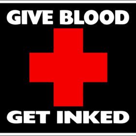 Give Blood Get Inked Tattoo Red Cross vinyl sticker
