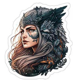Freya Valkyrie Queen Norse Mythology Nordic Goddess Viking Warrior Fantasy Art vinyl sticker