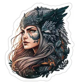 Freya Valkyrie Queen Norse Mythology Nordic Goddess Viking Warrior Fantasy Art vinyl sticker