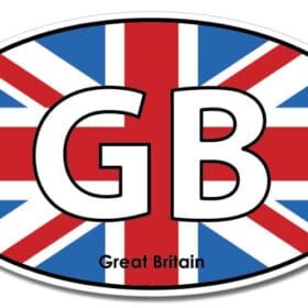 Great Britain Oval Euro Flag Wall Window Car Sticker Decal