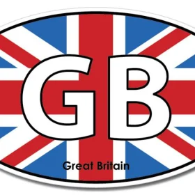 Great Britain Oval Euro Flag Wall Window Car Sticker Decal