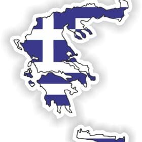 Greece SILHOUETTE FLAG Vinyl Sticker.JPG