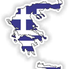 Greece SILHOUETTE FLAG Vinyl Sticker.JPG