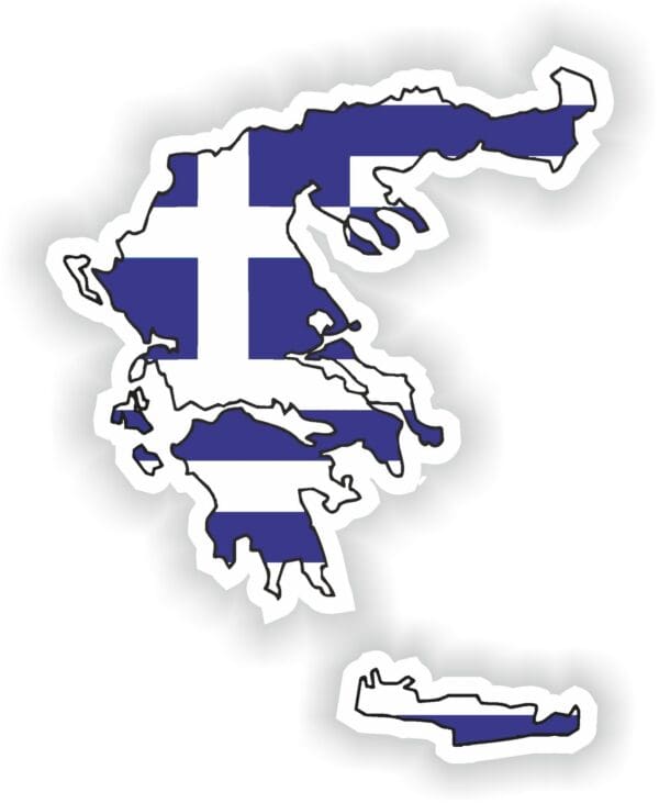 Greece SILHOUETTE FLAG Vinyl Sticker.JPG