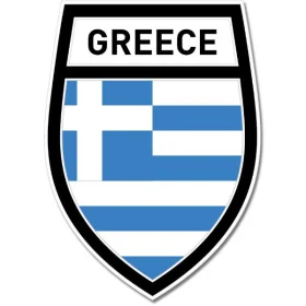 Greece Shield Crest Black Wall Window Car Vinyl Sticker Decal