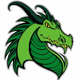 Green Dragon Horns vinyl sticker