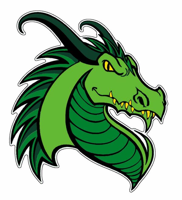 Green Dragon Horns vinyl sticker