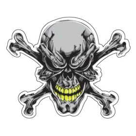 Grinning Alien Skull Screaming Extreme Anger Vinyl sticker