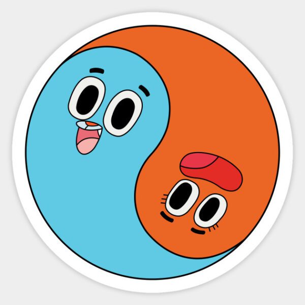 Gumball Darwin Yin Yang Vinyl sticker