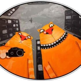 Gun-Barrel-Intimidating-Cats-Head-Shot-Vinyl-Sticker