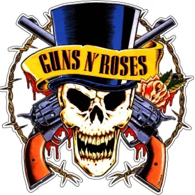 Guns N Roses Skull Logo Rock N Roll Greatest Hits Famous Music Band Design Legendary Custom Fan Emblem Retro Pop Art Memorabilia vinyl sticker