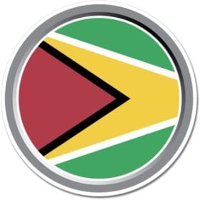 Guyana Round Flag Wall Window Car Vinyl Sticker Decal