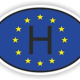 H HUNGARY CODE OVAL EUROPEAN UNION FLAG STICKER.JPG