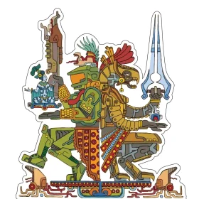 Halo Master Chief In Aztec Mythology Art Ancient Pre-Hispanic Civilization Design Mayan Deity Culture Artwork Old Religious Symbolism vinyl sticker